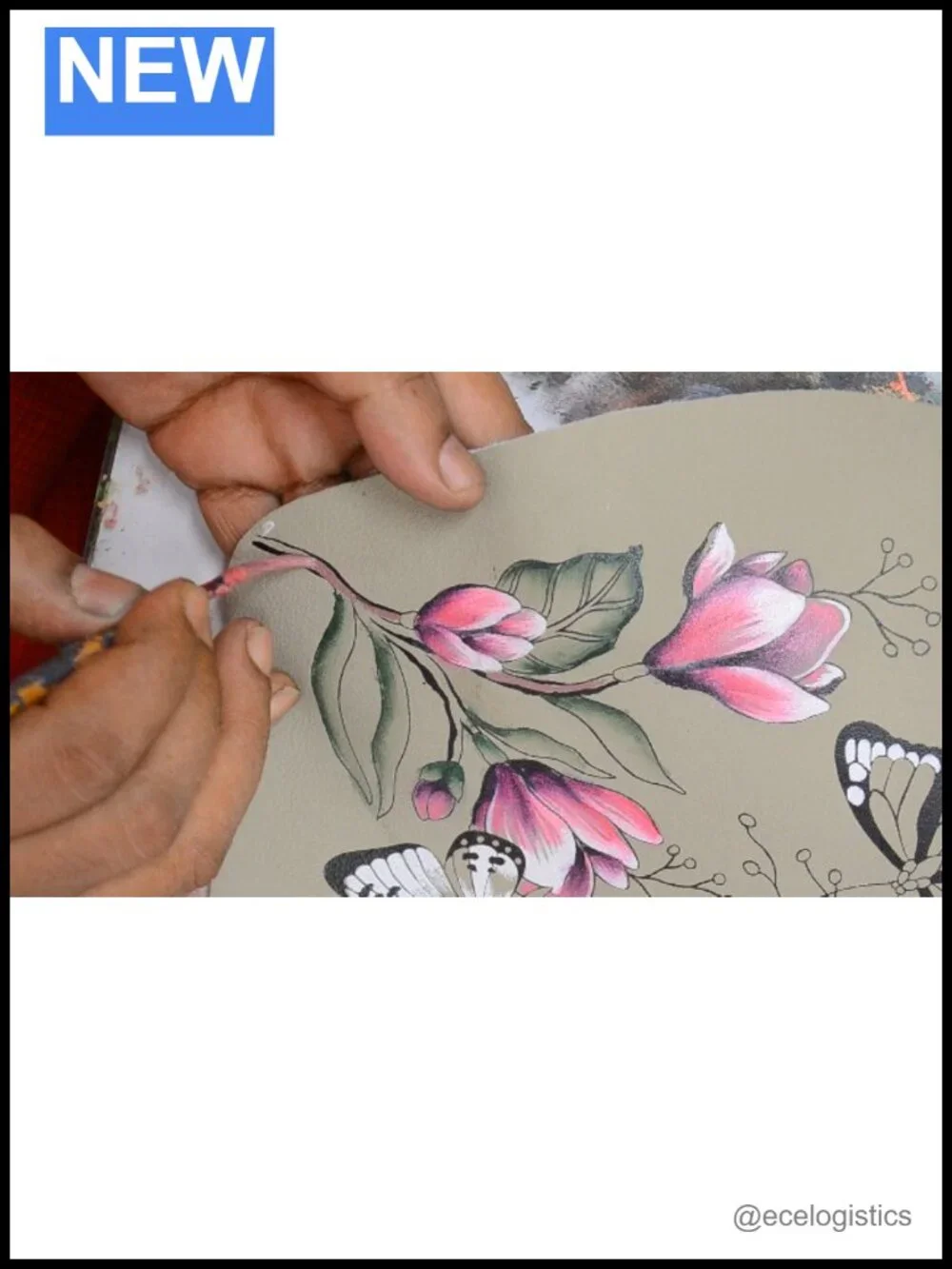 Hand-Painted Leather RFID Checkbook Clutch Wallet Wristlet